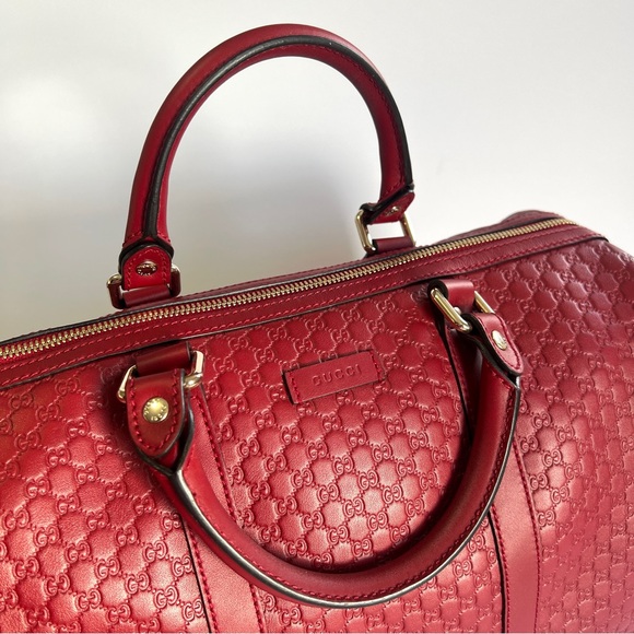 Gucci Micro Guccissima Boston Bag Red Style 449646 - Picture 4 of 10